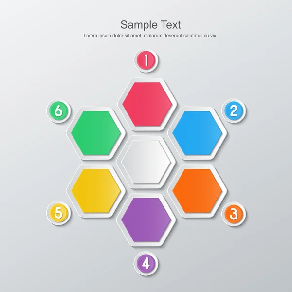 Papel seis infografías paso — Vector de stock