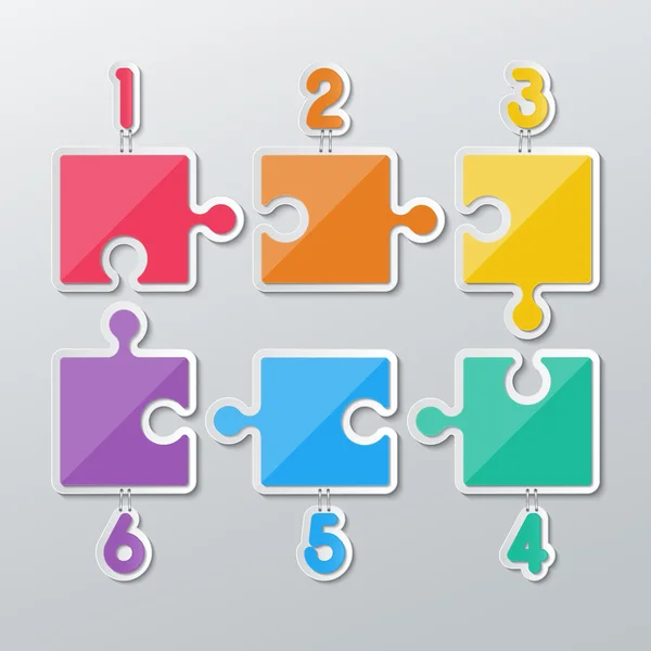 Infographie puzzle papier — Image vectorielle