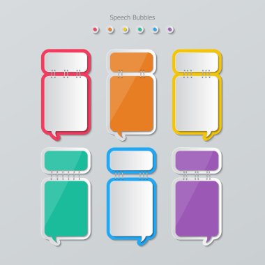 Kağıt konuşma kabarcıklar infographics