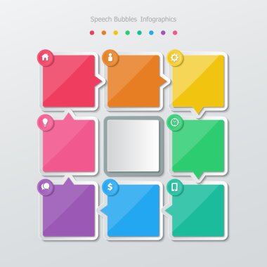 Kağıt konuşma kabarcıklar infographics