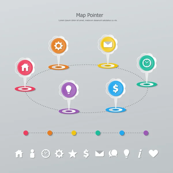 Timeline map pointer — Stock Vector