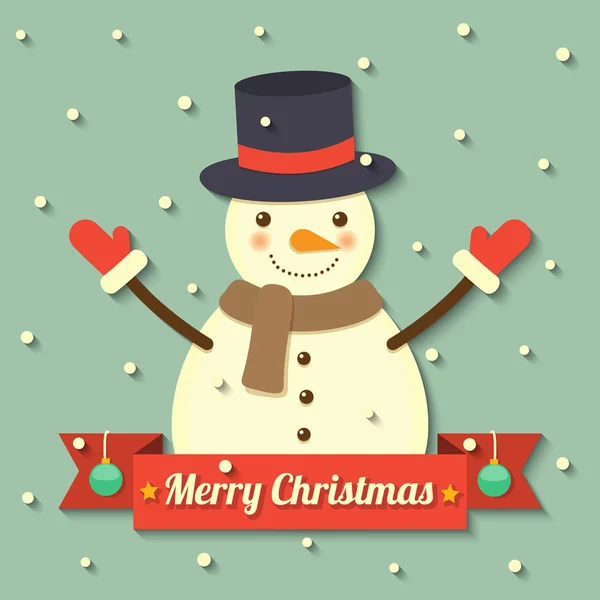 Christmas snowman achtergrond — Stockvector