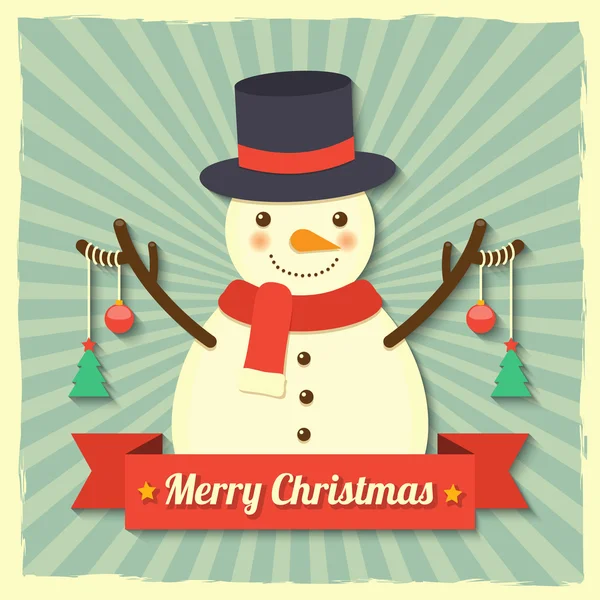 Christmas snowman achtergrond — Stockvector