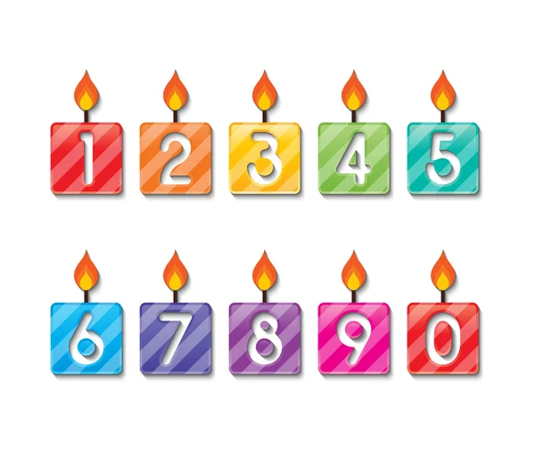 Anzahl Kerze — Stockvektor
