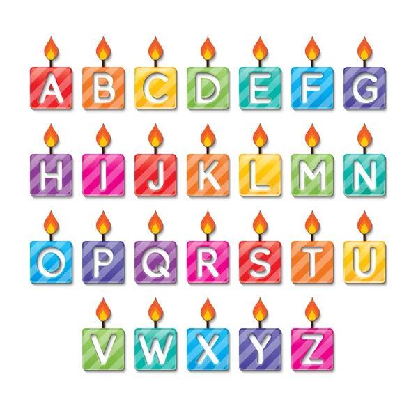 Alphabet candles — Stock Vector