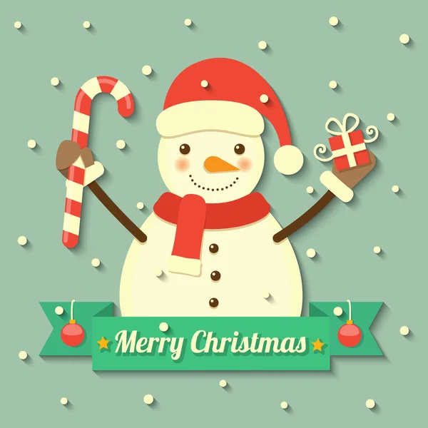 Noël fond bonhomme de neige — Image vectorielle