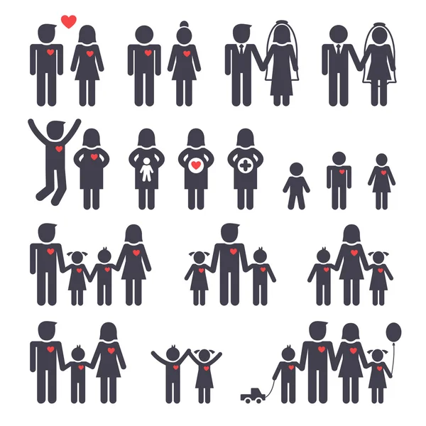 Familie Pictogrammen — Stockvector