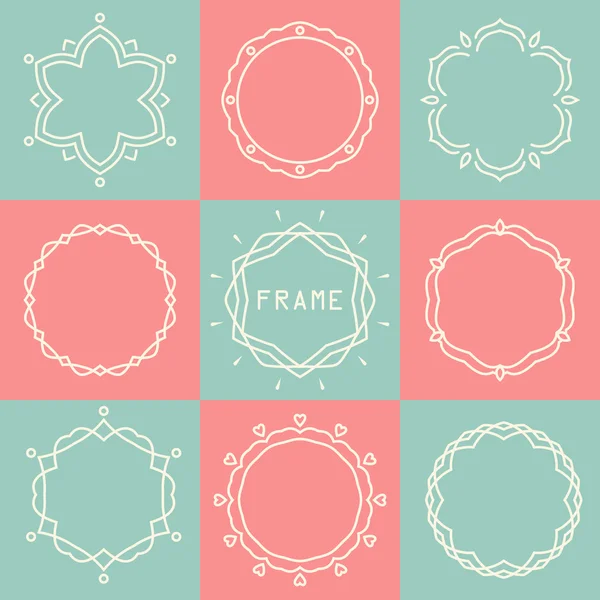 Line frames set — Stock Vector