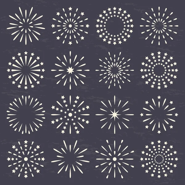 Juego de fuegos artificiales — Vector de stock