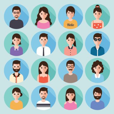 People flat design icon set