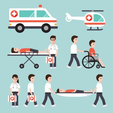 Medical and hospital icons clipart