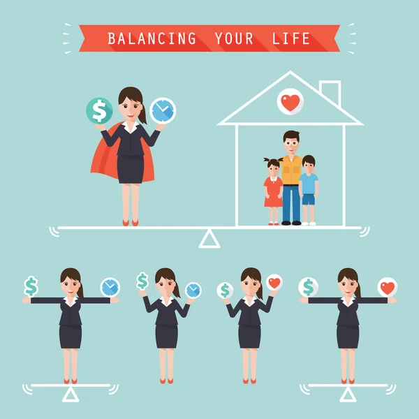 Idea balancing your life business concept — Stock Vector