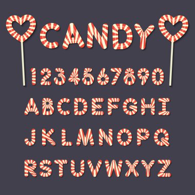 Candy lolipop Alfabe harf ve rakam