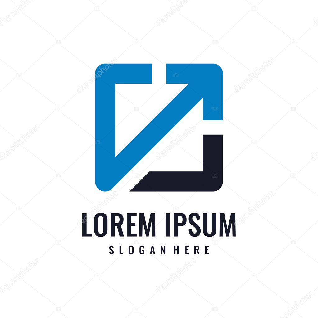 Abstract business arrow logo vector