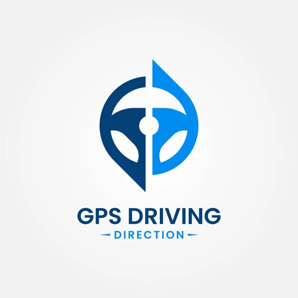 Design Vorlage Für Das Drive Point Logo Lenkrad Und Gps — Stockvektor