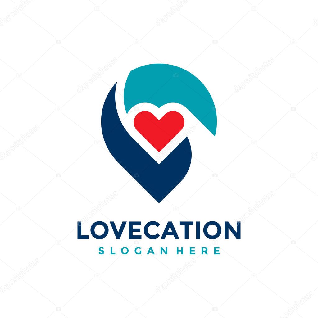 Love location logo design template. Also it can be for the concept of caring icons for family, children, association, clinic, hospital, childbirth, etc.
