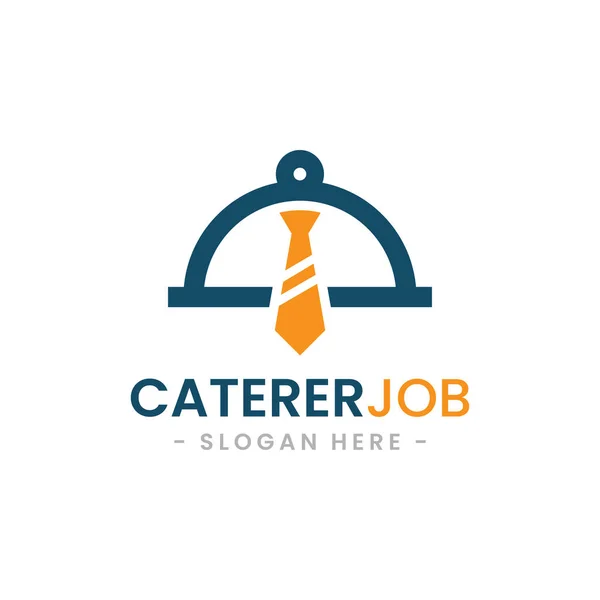 Caterer Job Logo Design Vorlage Business Lunch Vektor Symbol Konzept — Stockvektor