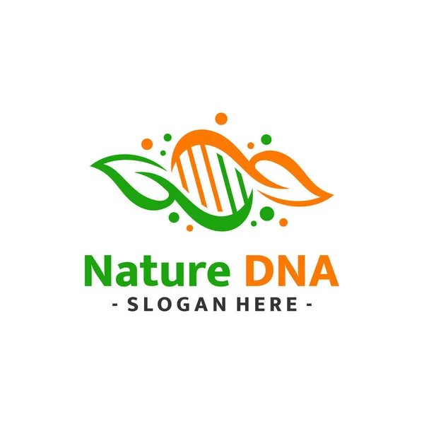 Projekt Szablonu Logo Dna Natury Wektor Logo Organicznego Genu — Wektor stockowy