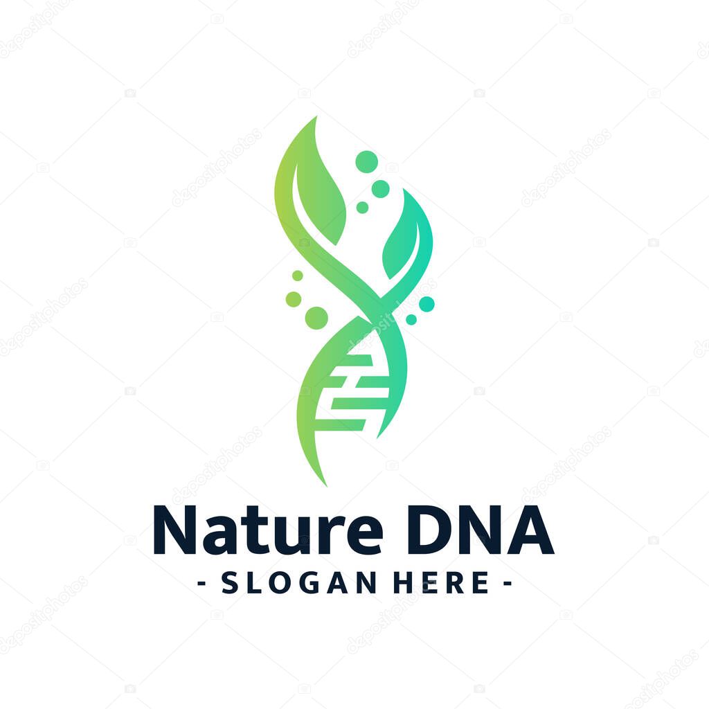 Nature DNA logo template design. Organic gen logo vector.