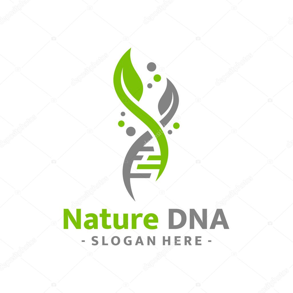 Nature DNA logo template design. Organic gen logo vector.