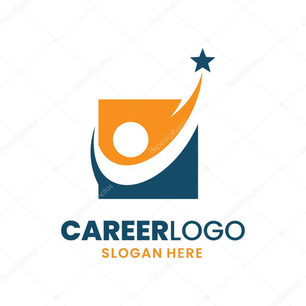 Career logo template design. Leadership logo. Growth and success concept.