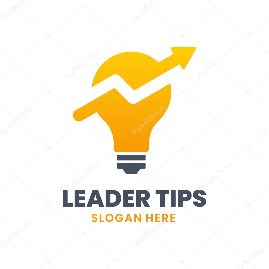 Leader Tips Logo Template Design. Creative people logo. Smart business and future idea vector illustration.