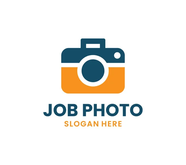 Job Photo Logo Template Design Creative Camera Photography Vector Illustration — Stock Vector
