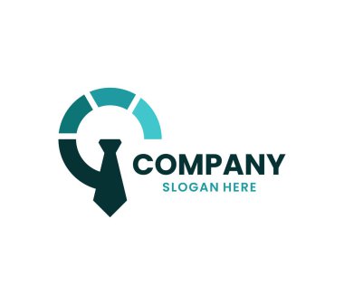 İş Dairesel Logo Şablonu Tasarımı. C harfi logosu. Görev işe alma vektör illüstrasyonu