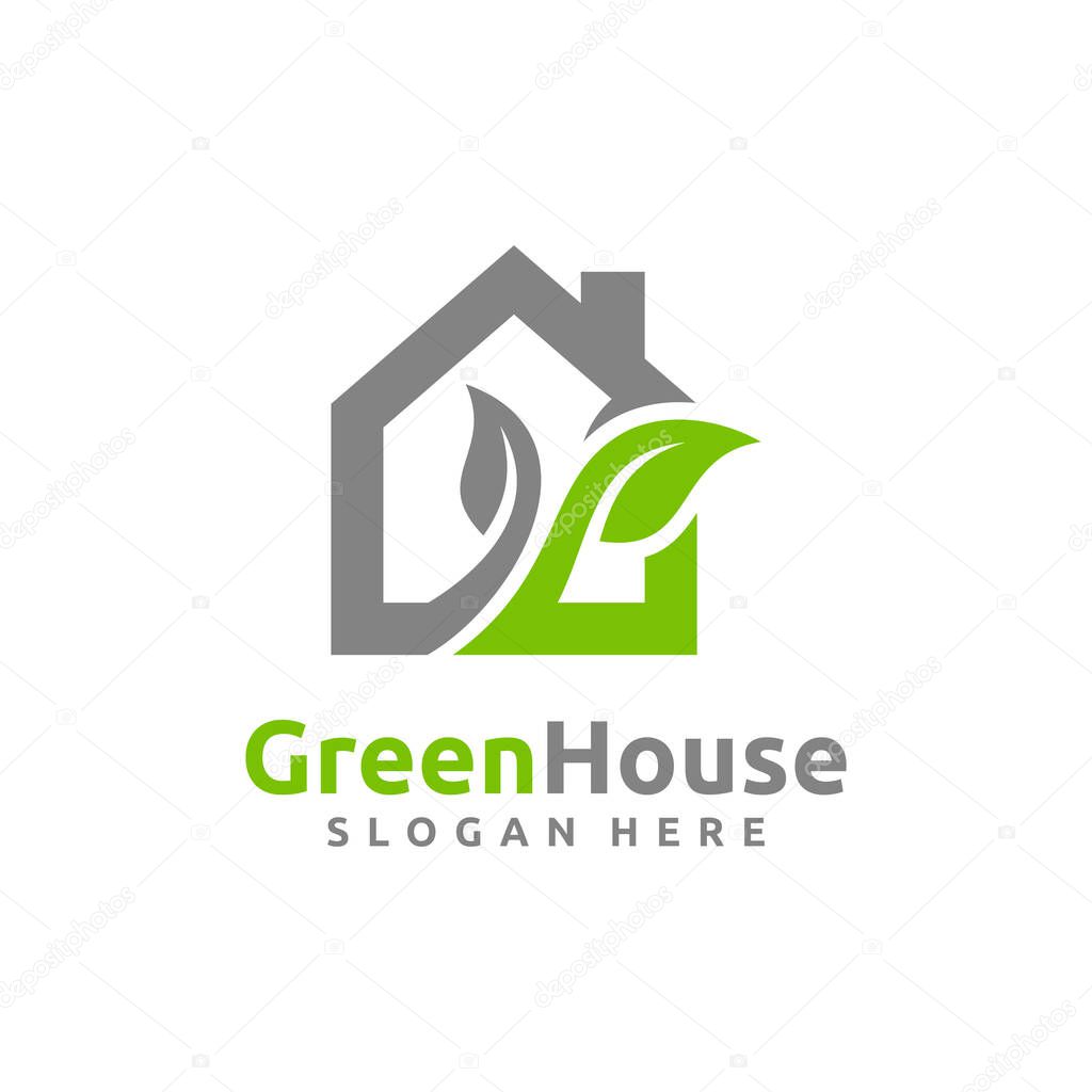 Greenhouse Logo Template Design. Nature property vector illustration