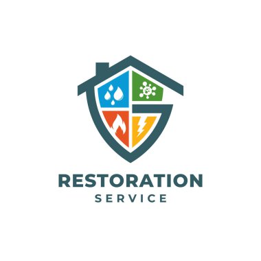 Restorasyon Hizmetleri Logo Şablonu Tasarımı için G harfi. Vektör illüstrasyonu