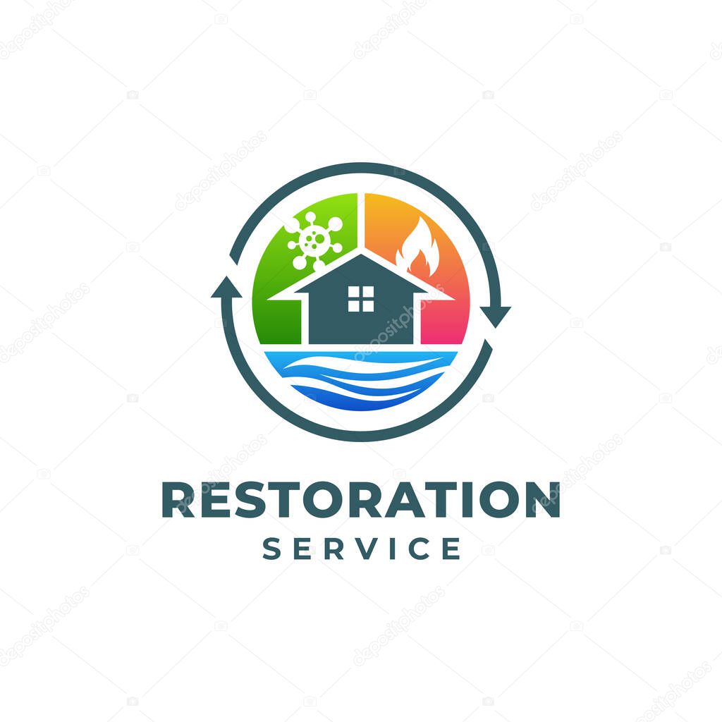 Building Restoration Services Logo Template Design. Vector illustration