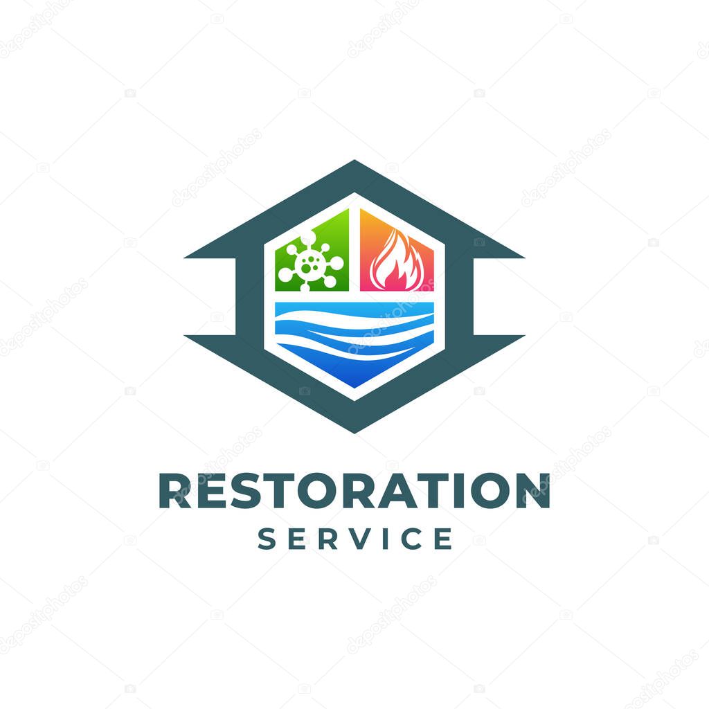 Building Restoration Services Logo Template Design. Vector illustration