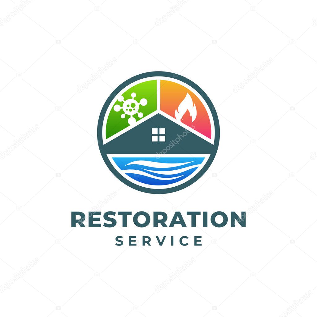 Building Restoration Services Logo Template Design. Vector illustration