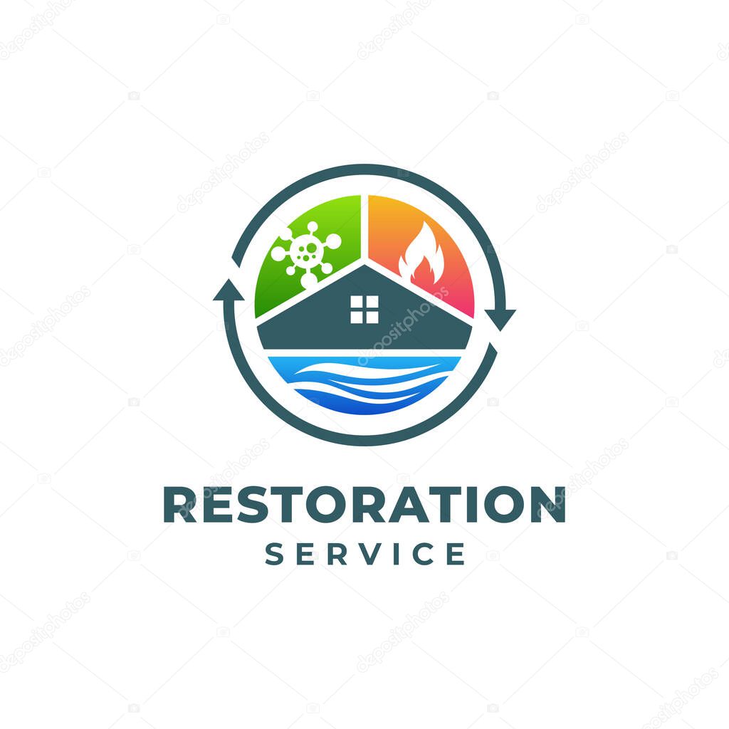 Building Restoration Services Logo Template Design. Vector illustration