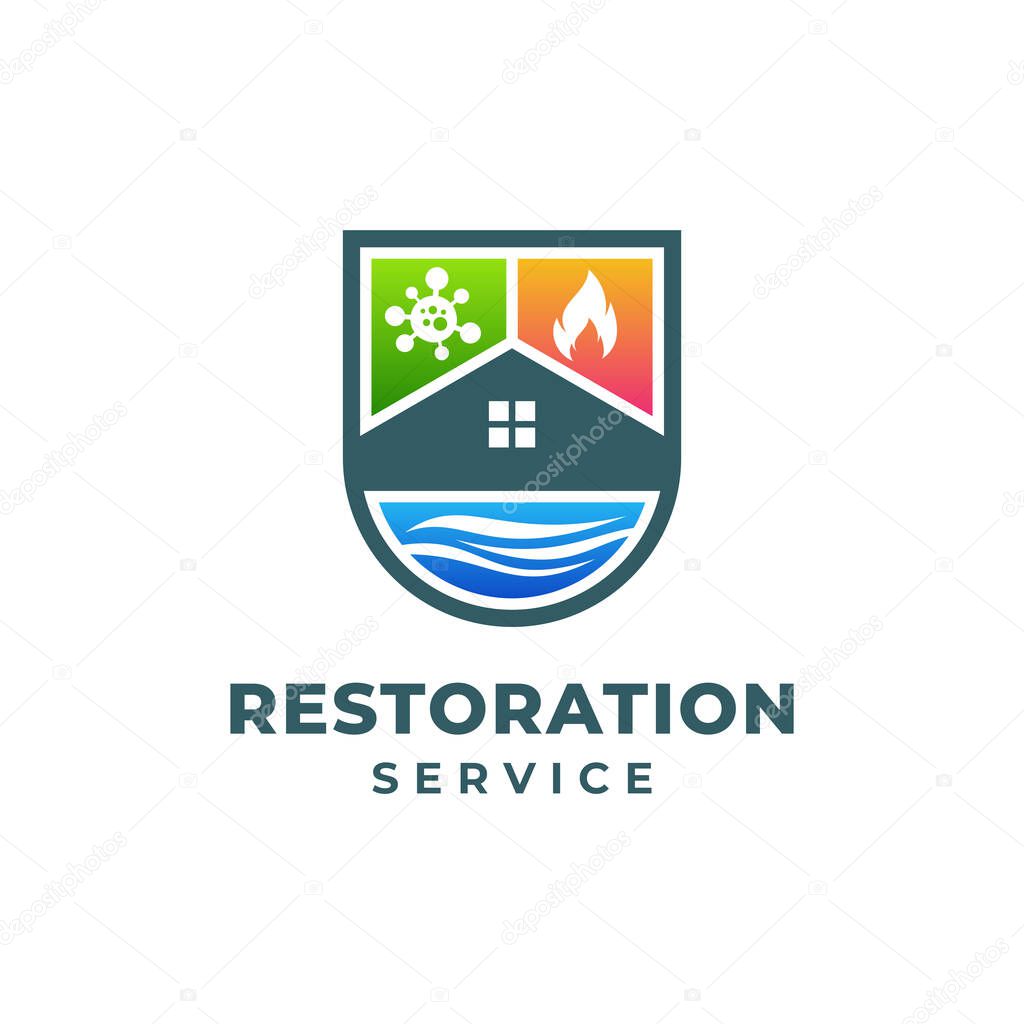 Building Restoration Services Logo Template Design. Vector illustration