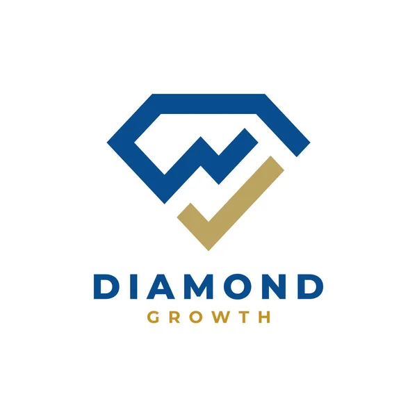 Diamante Com Crescimento Seta Logo Vector —  Vetores de Stock