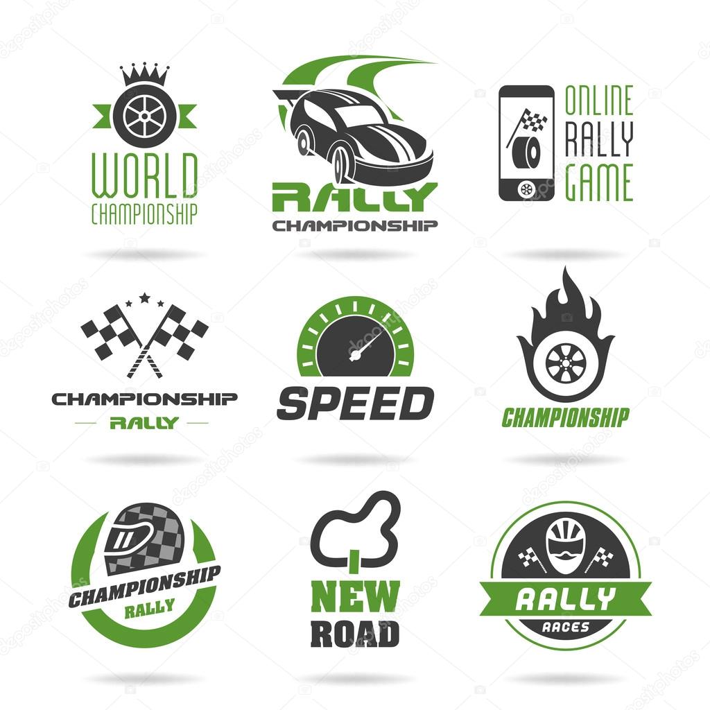 Rally icon set, sports icons - 3