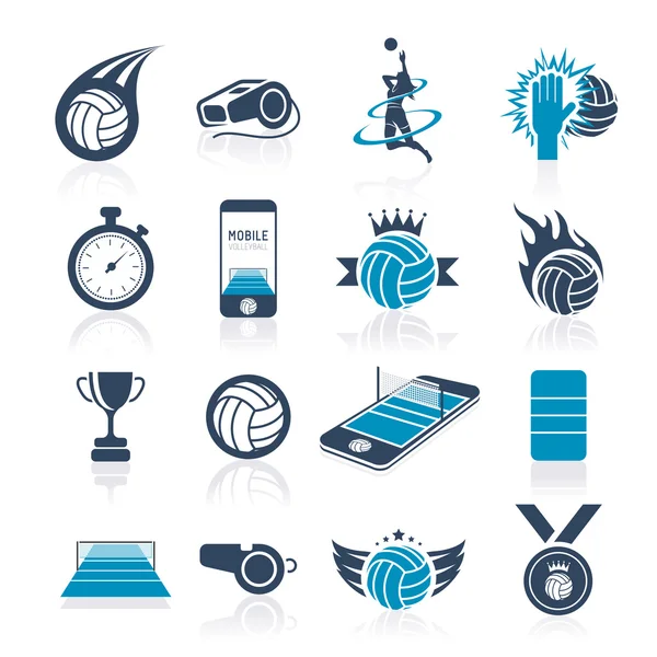 Volleyball icon set — Stock Vector
