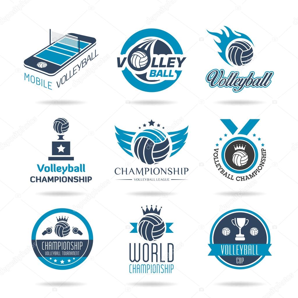 Quality set of icons related to sports and volleyball.
