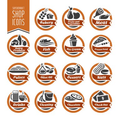 Süpermarket raf Icon Set
