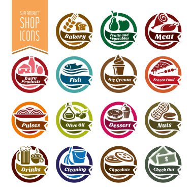 Süpermarket raf Icon Set - 2