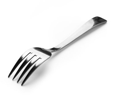 Silver fork with clipping path clipart