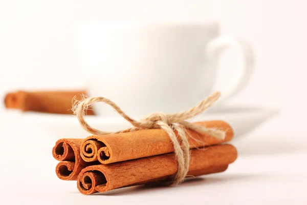 Cinnamon, cup with white background series - 6 — Stock Photo, Image