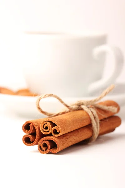Cinnamon, cup with white background series - 2 — Stock Photo, Image