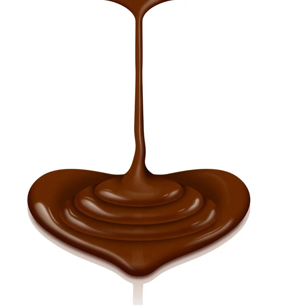 Chocolate heart-shaped flow with clipping path — Stock Photo, Image