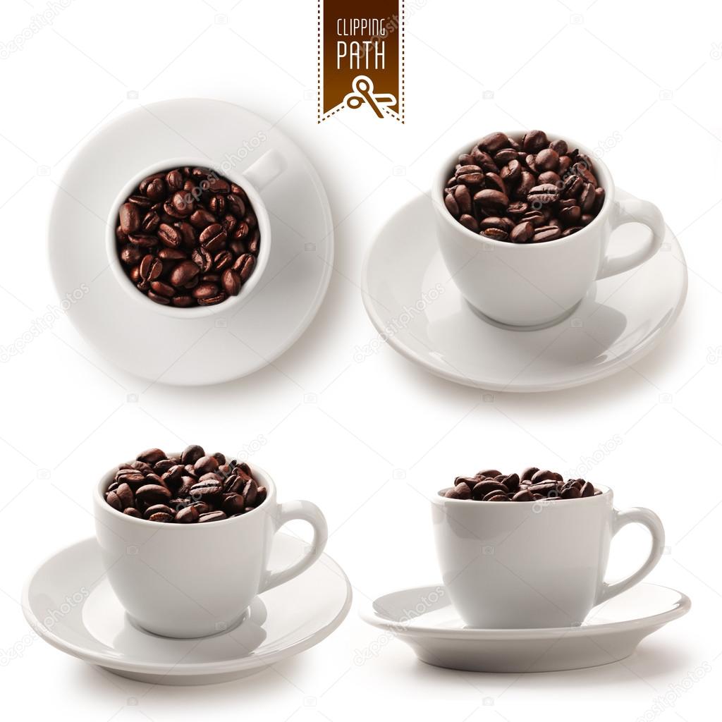 Coffee cup set with clipping path - 2