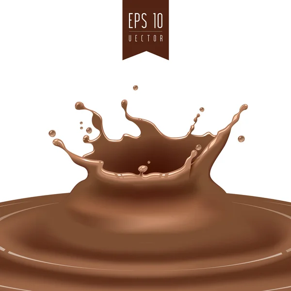 Salpicadura de café o chocolate vector — Vector de stock