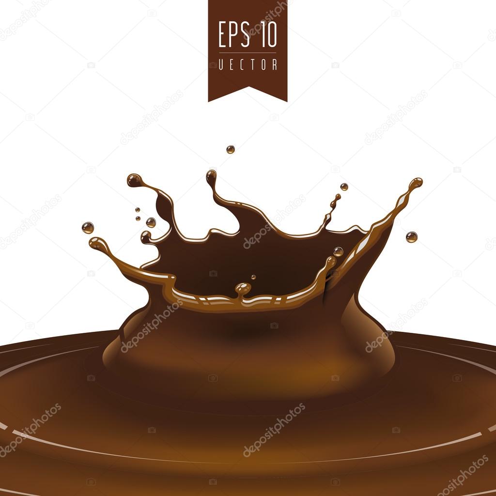 Splash of dark coffee or chocolate vector