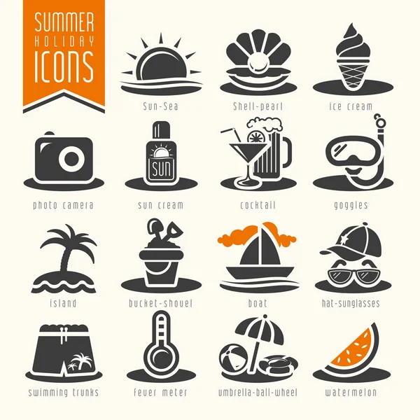 Summer icon set — Stock Vector