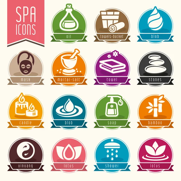 Set de iconos Spa — Vector de stock